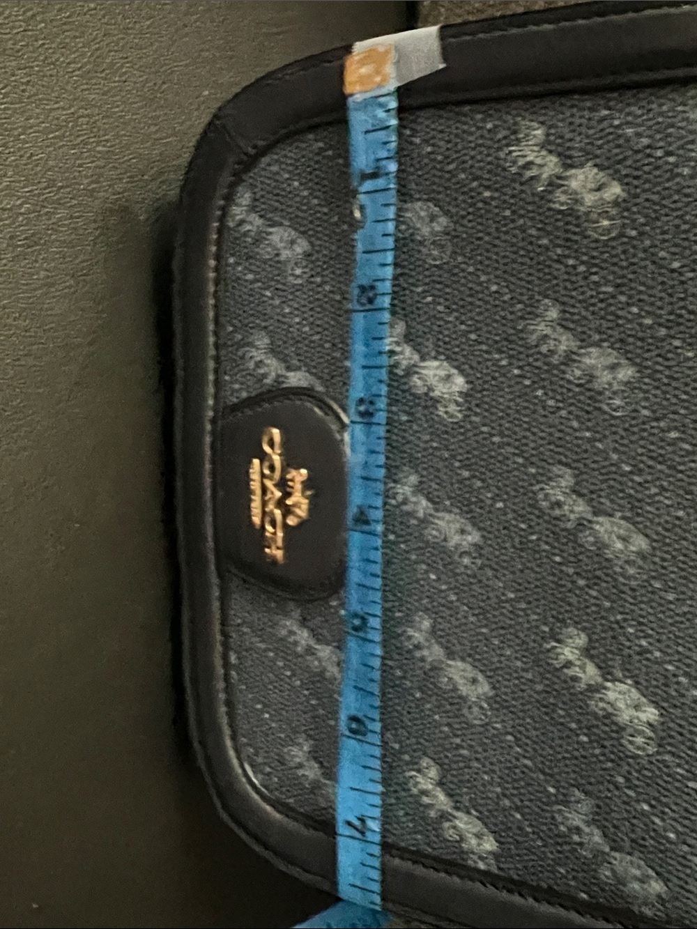 Coach Navy Signature Canvas Crossbody with Gold Logo Plaque - Picture 8 of 8